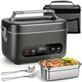 1.2L Cordless Lunch Box - 12000mAh Built-In - Heater with 5 Heating Elements & Auto Temp Control, Stainless Food Warmer for Office, Truck