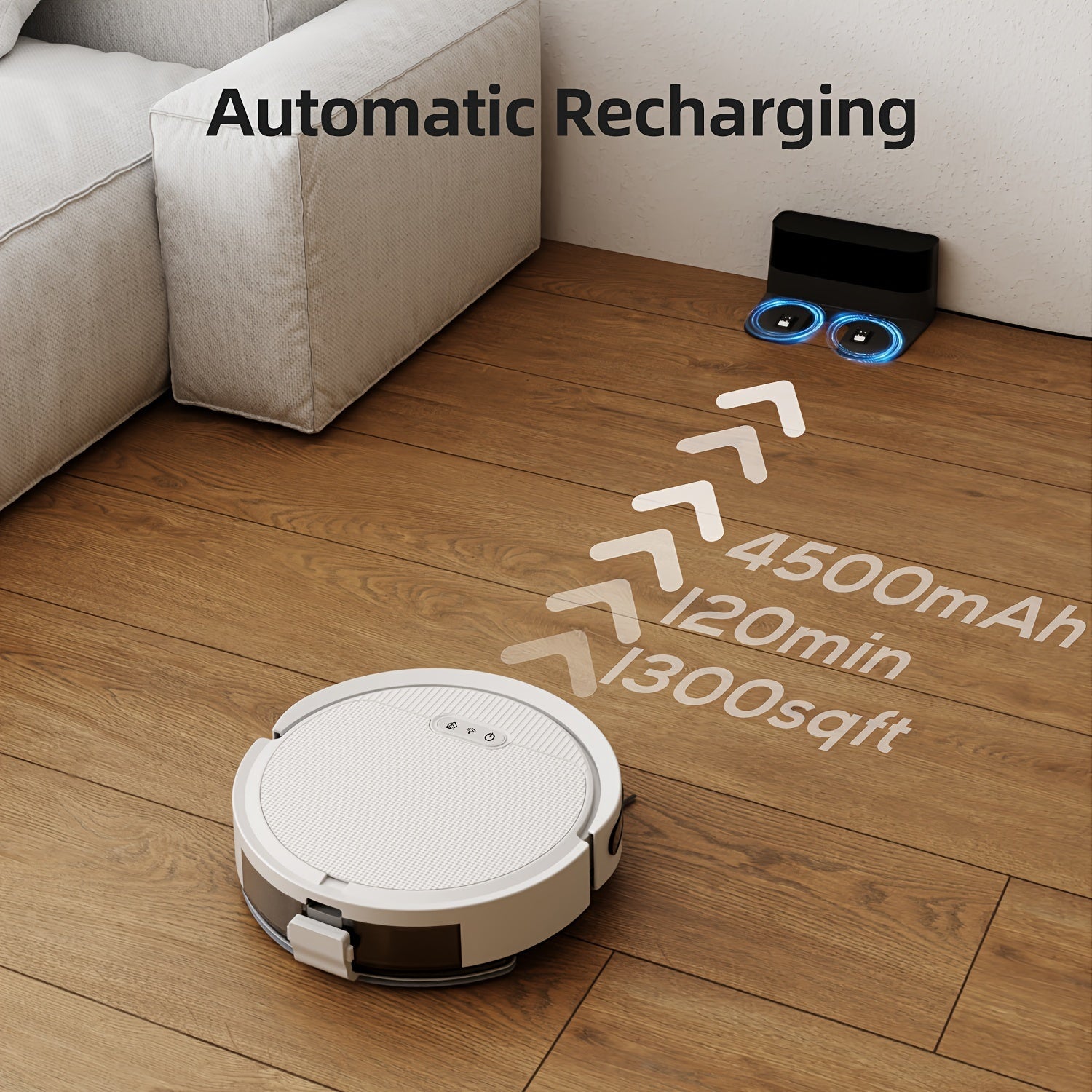 This Is a Robotic Vacuum And Mop Combination Featuring Powerful 5000PA Suction