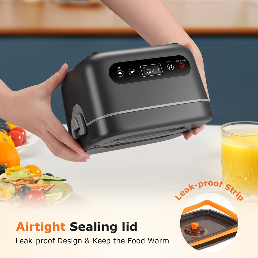 1.2L Cordless Lunch Box - 12000mAh Built-In - Heater with 5 Heating Elements & Auto Temp Control, Stainless Food Warmer for Office, Truck