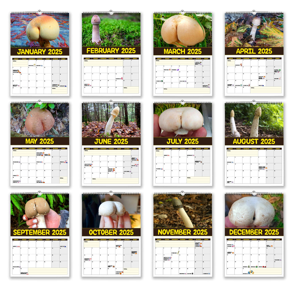 🍄World's Greatest Mushrooms🤣 - 2025 Wall Calendar📅