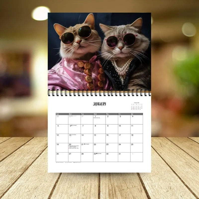 😺2025 Stylish Cats Calendar/Gift For Cat Lover