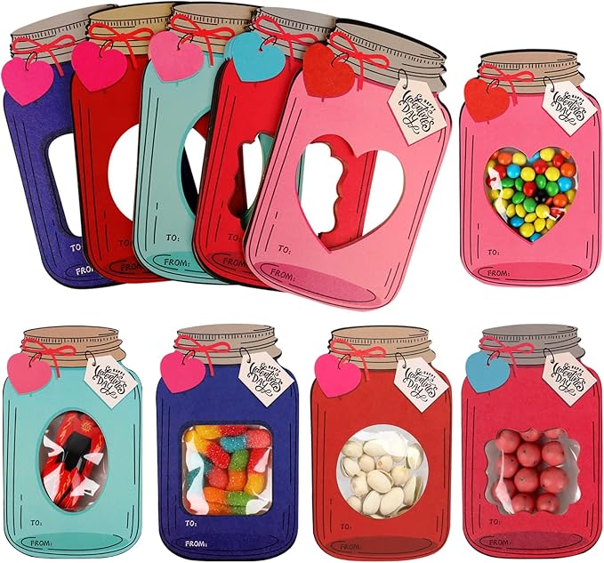 🔥Hot Sale 50% OFF - 💖Mason Jar Happy Valentines Day Cards🍬