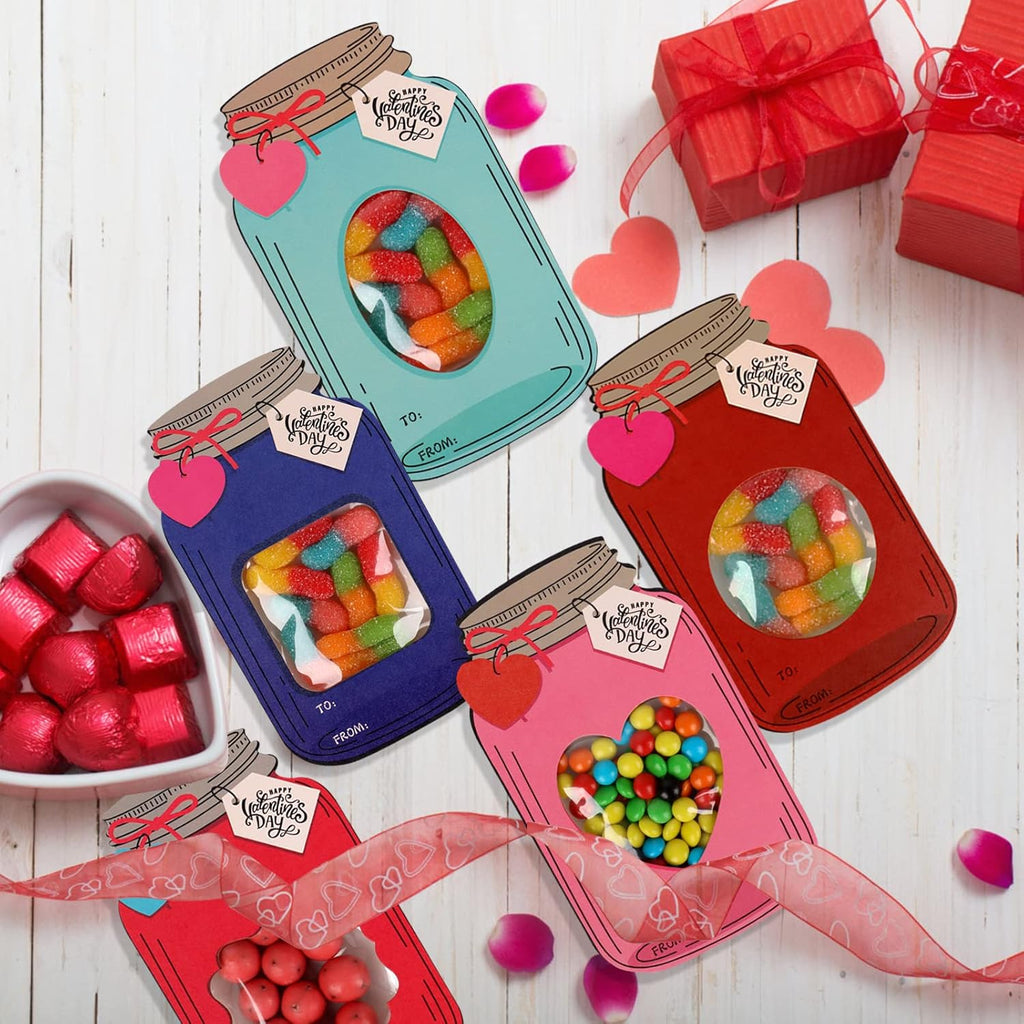 🔥Hot Sale 50% OFF - 💖Mason Jar Happy Valentines Day Cards🍬