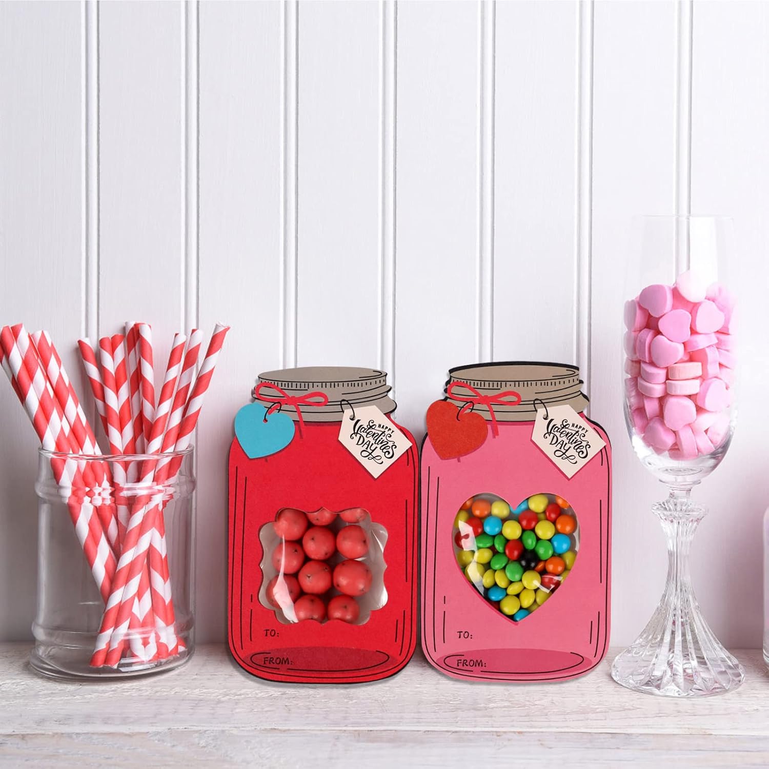 🔥Hot Sale 50% OFF - 💖Mason Jar Happy Valentines Day Cards🍬